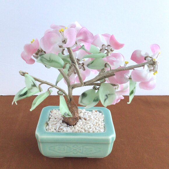 Vintage Glass Cherry Blossom Bonsai Tree - Picture 4 of 8